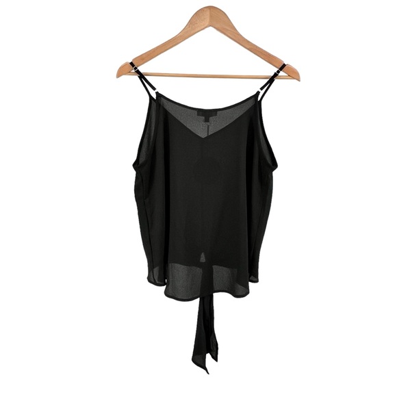 Umgee NWT Black Tie Front Tank Top Blouse Size Small Adjustable Spaghetti Straps - Picture 2 of 16
